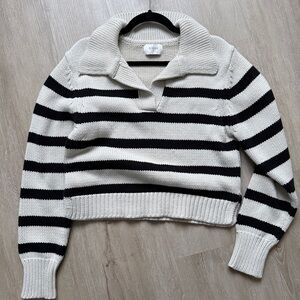 DISSH cotton and wool striped collared sweater
